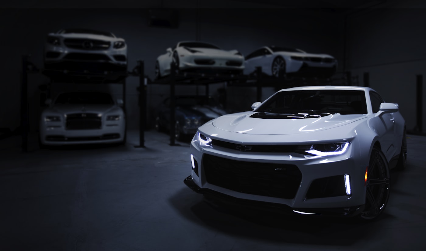 Interior of a luxury car being detailed