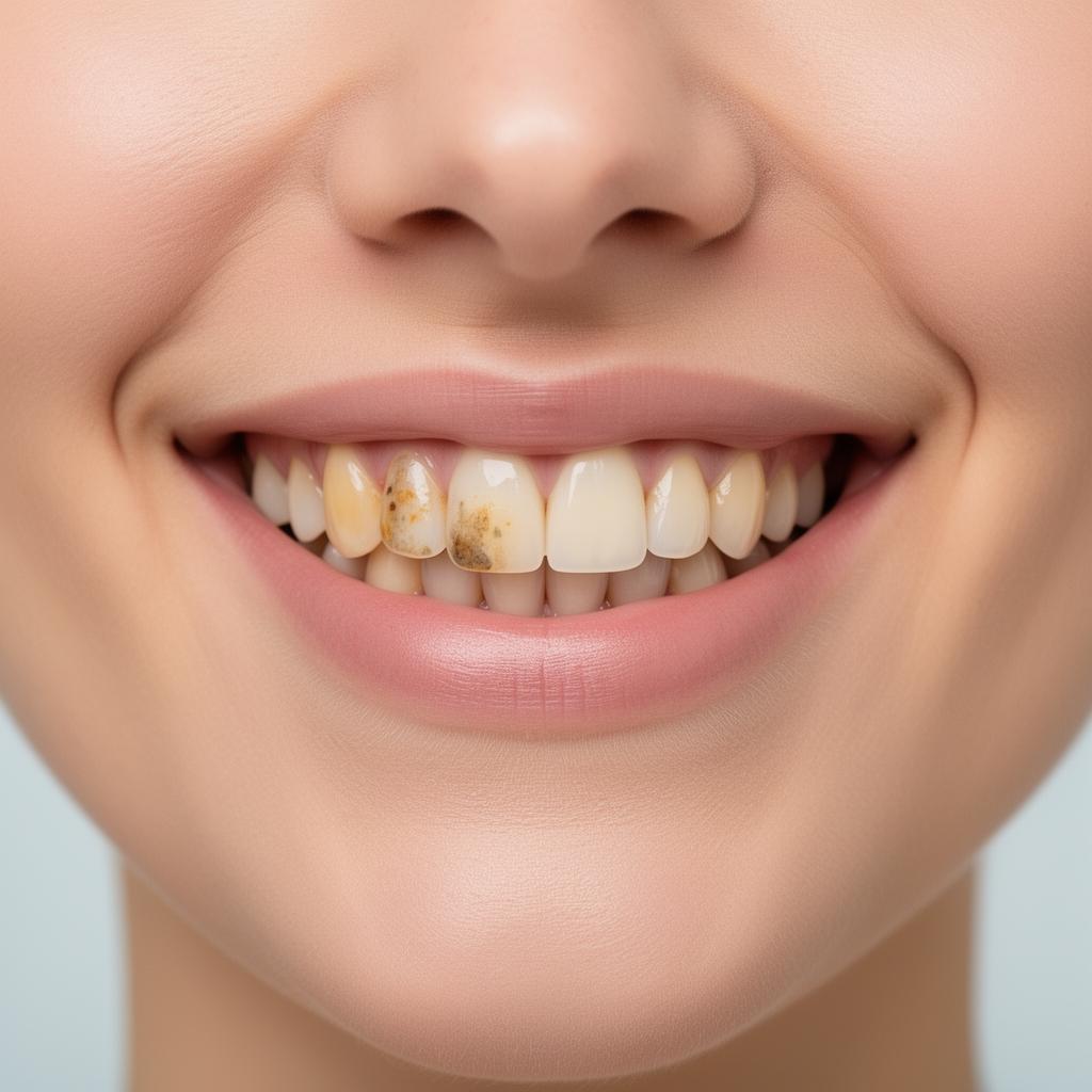 Teeth before cosmetic dental treatment