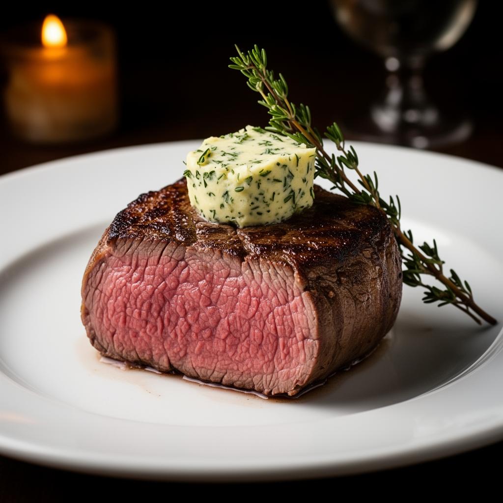Plated filet mignon