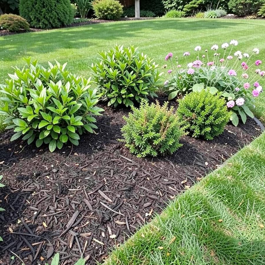 Garden bed with fresh plantings